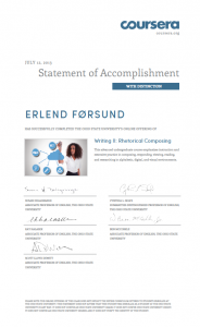 Coursera Erlend Førsund