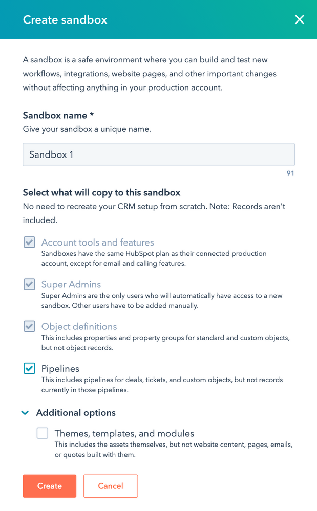 Create Sandbox ENG