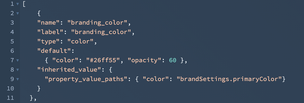 brand settings for theme
