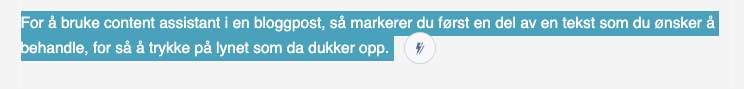Behandle tekst med content assistant