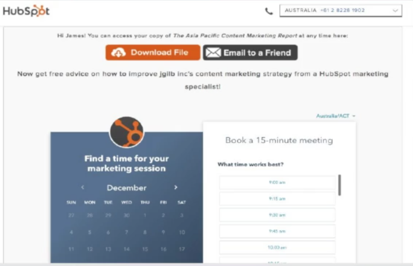 Book et møte HubSpot