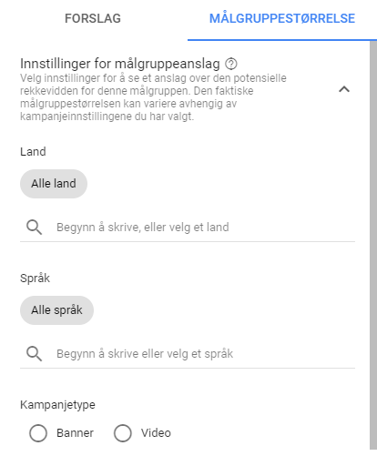 slik lager du tilpassede intensjonsmålgrupper i google ads land, språk
