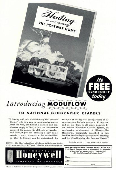 Utklipp fra 1945 da Honeywell posisjonerte seg mot et nytt marked etter krigen