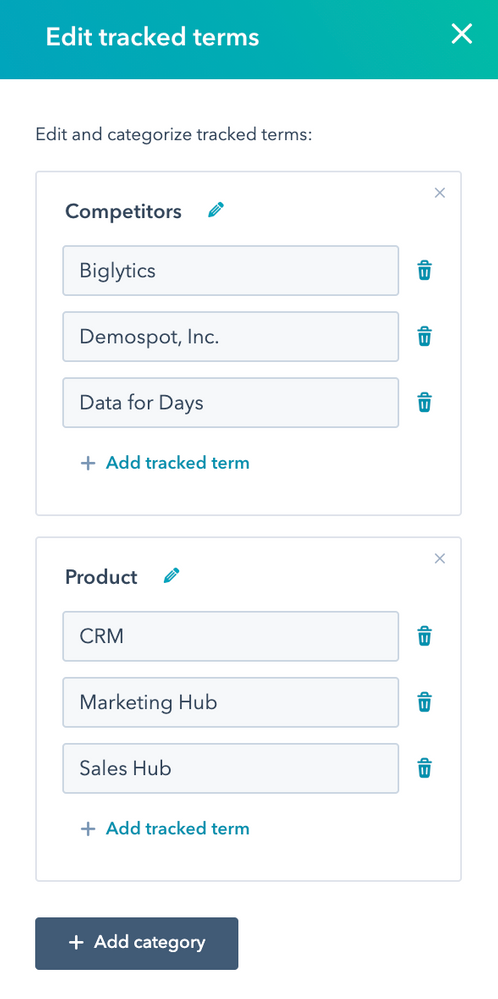 tracked terms