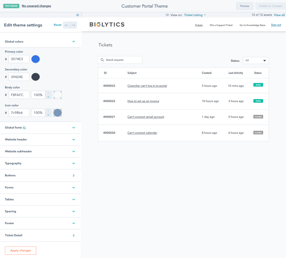 Kundeserviceportal