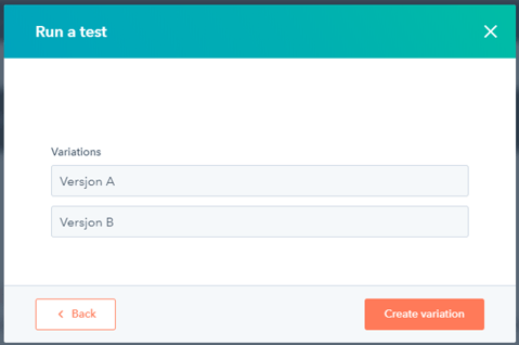 Name your variations for A/B testing