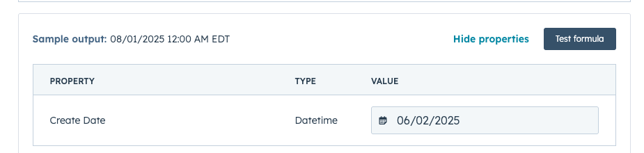 Test formula