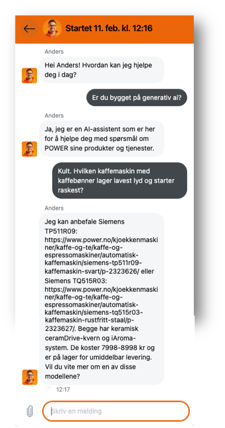 Svar fra Power