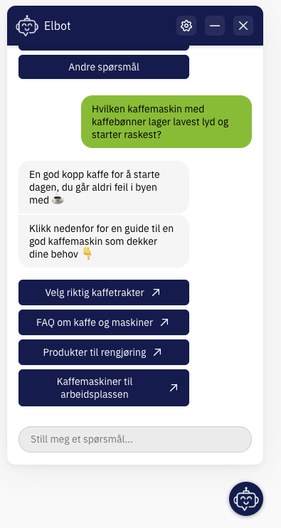 Svar fra Elbot