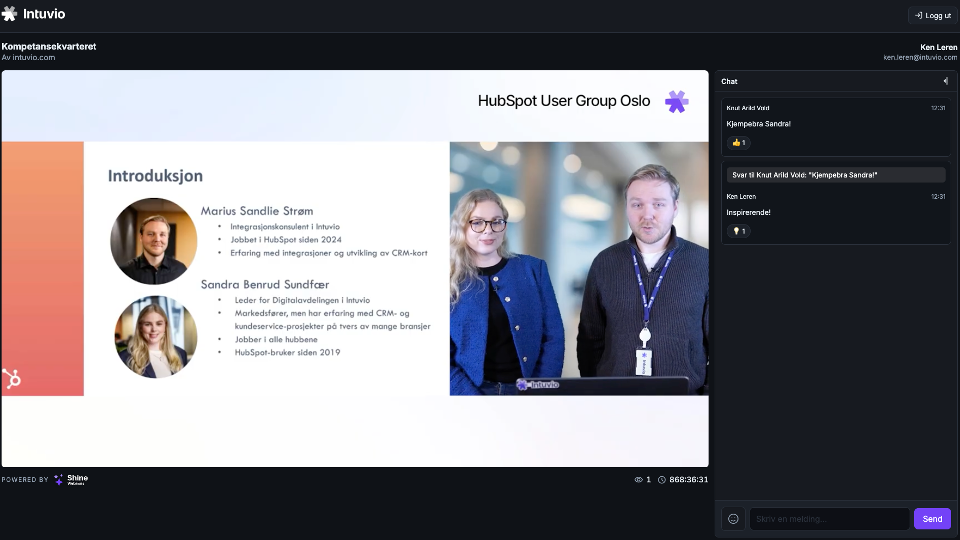 Shine webinars frontend