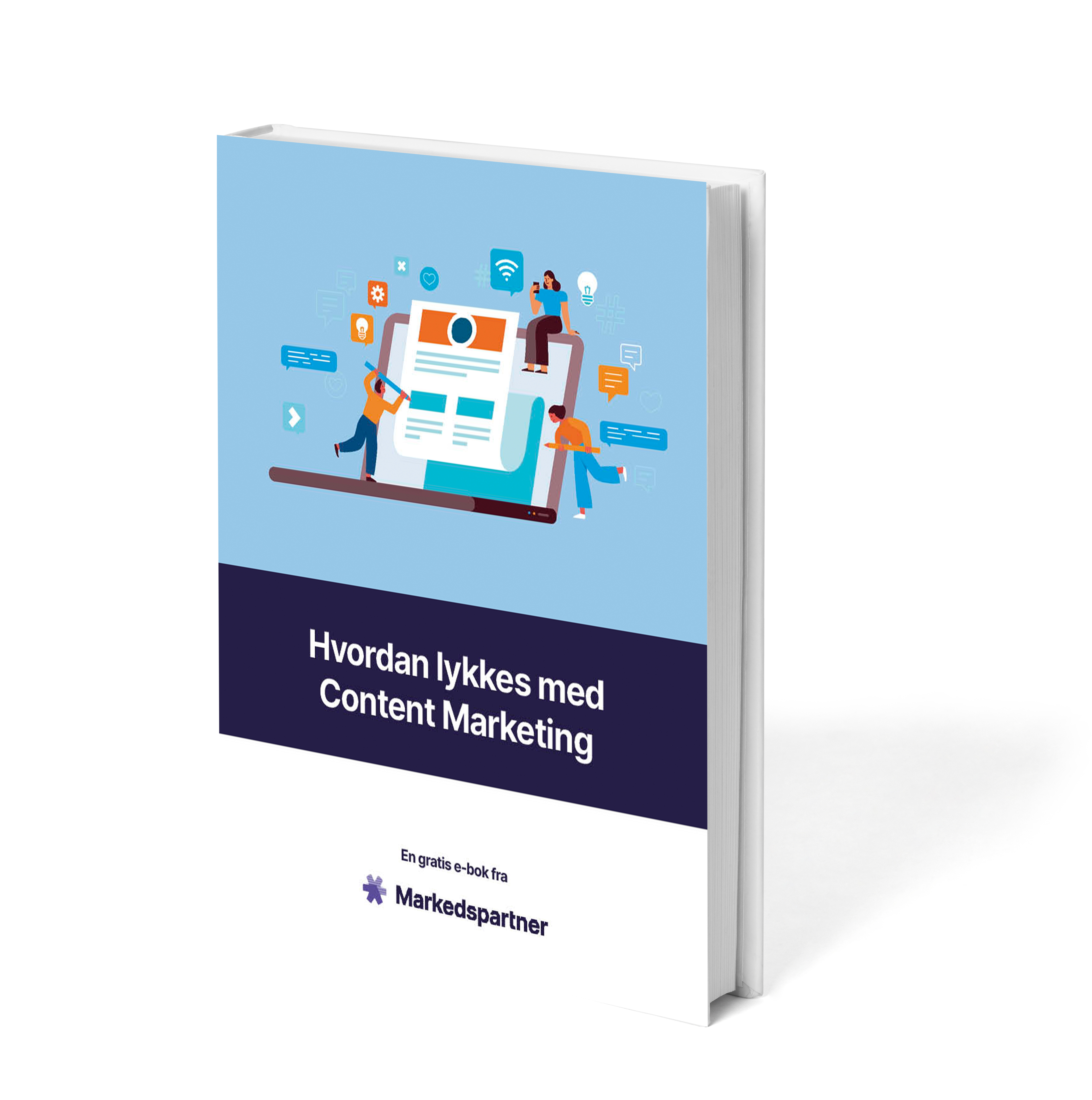 Markedspartner - Ebok - Content Marketing, Forside Mockup